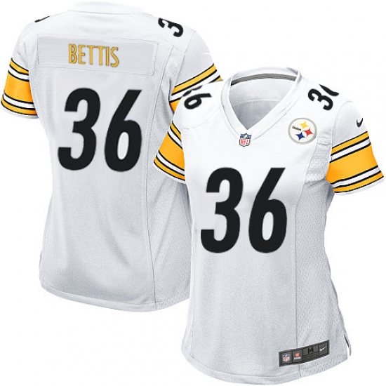 Women's Nike Pittsburgh Steelers 36 Jerome Bettis Game White NFL Jersey