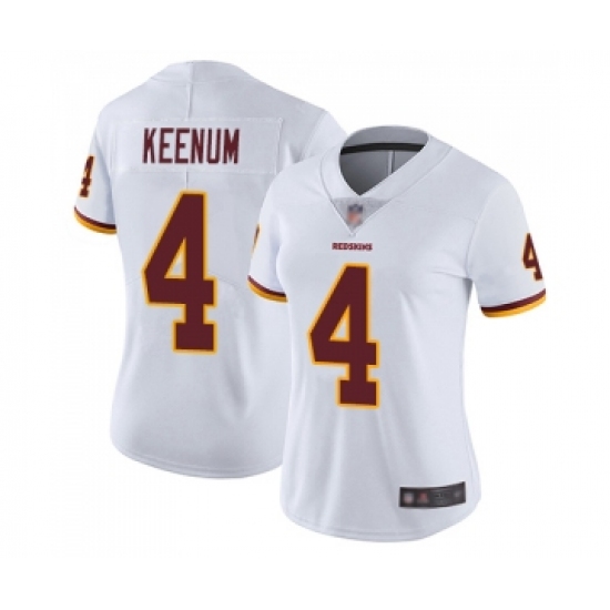 Women's Washington Redskins 4 Case Keenum White Vapor Untouchable Limited Player Football Jerseys