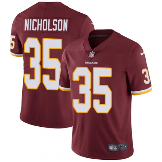 Men's Nike Washington Redskins 35 Montae Nicholson Burgundy Red Team Color Vapor Untouchable Limited Player NFL Jersey