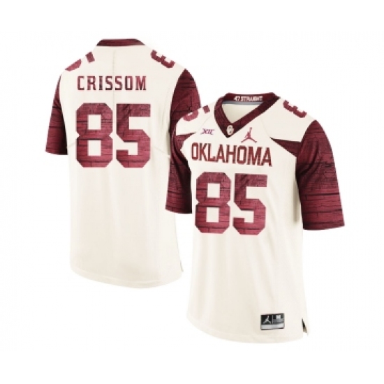 Oklahoma Sooners 85 Geneo Grissom White 47 Game Winning Streak College Football Jersey