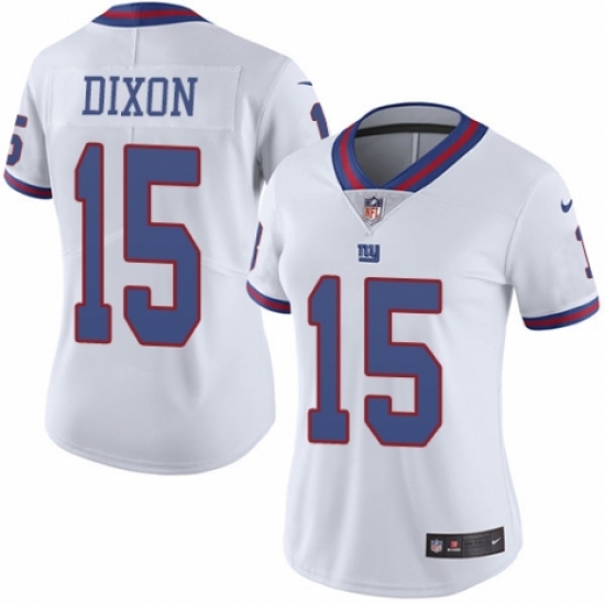 Women's Nike New York Giants 15 Riley Dixon Limited White Rush Vapor Untouchable NFL Jersey