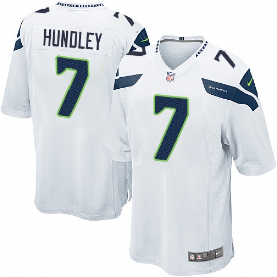 Men's Nike Seattle Seahawks 7 Brett Hundley Game White NFL Jersey