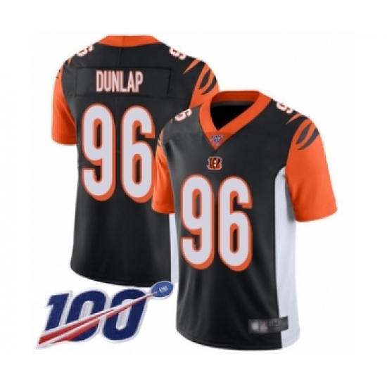 Men's Cincinnati Bengals 96 Carlos Dunlap Black Team Color Vapor Untouchable Limited Player 100th Season Football Jersey