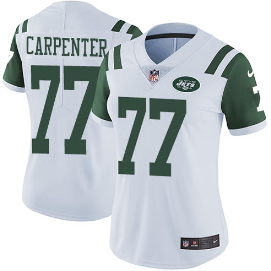 Women's Nike New York Jets 77 James Carpenter Elite White NFL Jersey