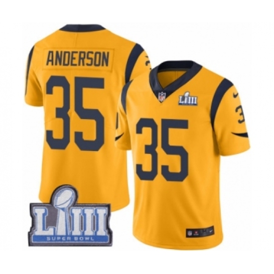 Youth Nike Los Angeles Rams 35 C.J. Anderson Limited Gold Rush Vapor Untouchable Super Bowl LIII Bound NFL Jersey