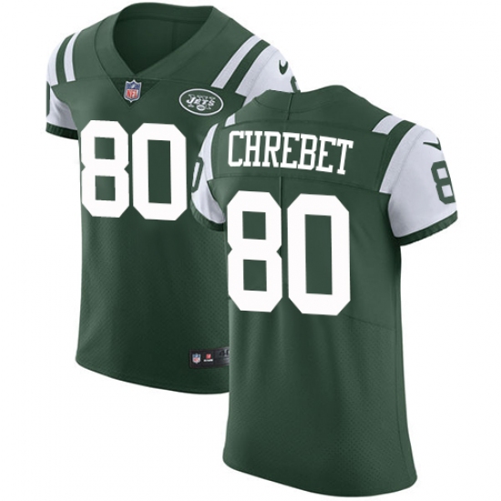 Men's Nike New York Jets 80 Wayne Chrebet Elite Green Team Color NFL Jersey