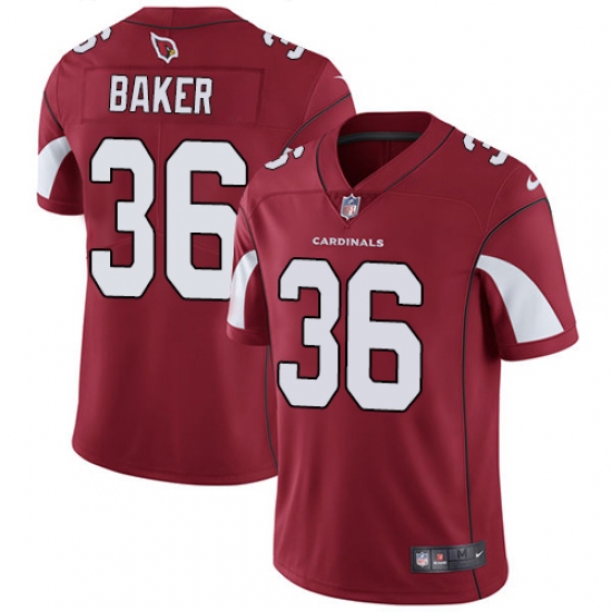 Men's Nike Arizona Cardinals 36 Budda Baker Red Team Color Vapor Untouchable Limited Player NFL Jersey