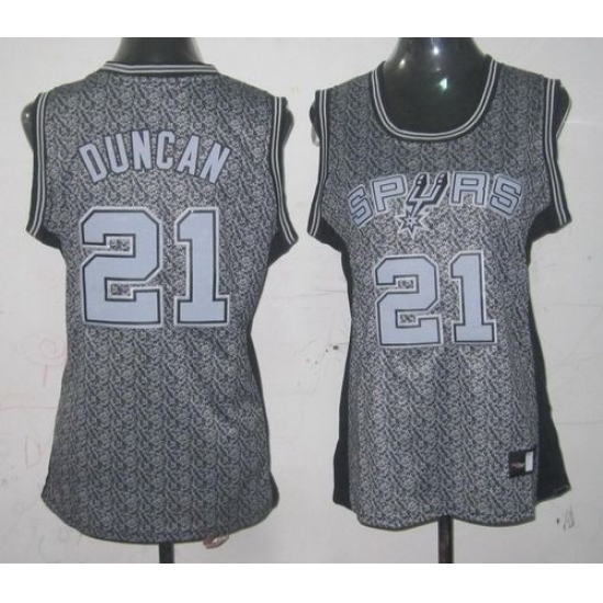 Women's Adidas San Antonio Spurs 21 Tim Duncan Swingman Grey Static Fashion NBA Jersey