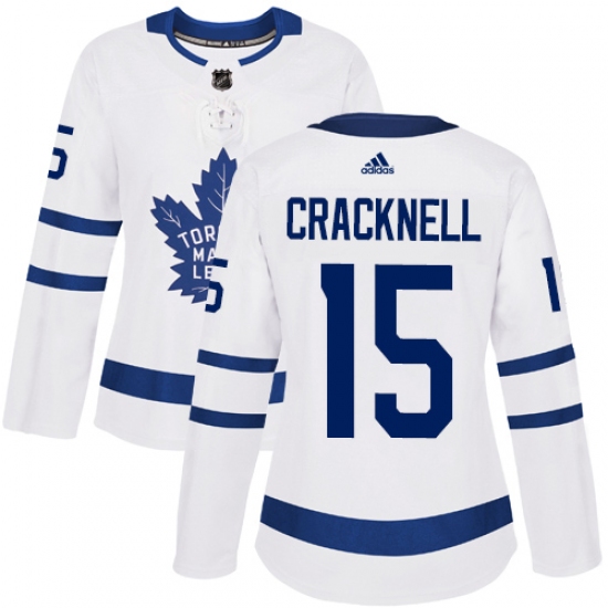 Women's Adidas Toronto Maple Leafs 15 Adam Cracknell Authentic White Away NHL Jersey