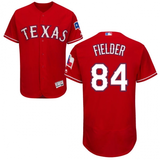 Men's Majestic Texas Rangers 84 Prince Fielder Red Flexbase Authentic Collection MLB Jersey