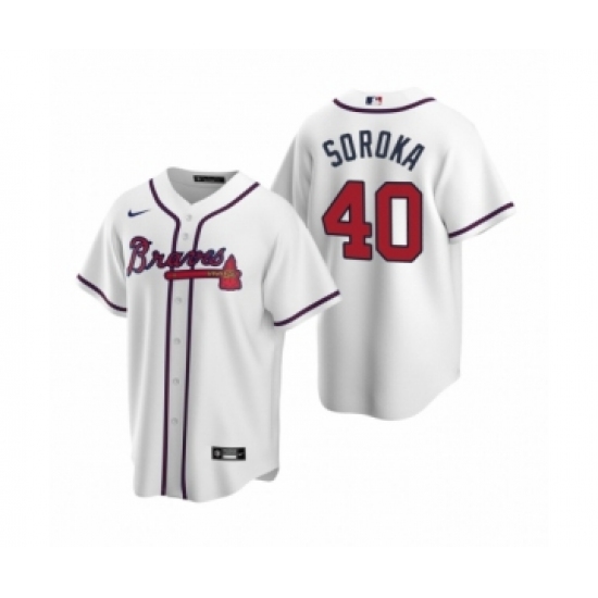 Youth Atlanta Braves 40 Mike Soroka Nike White 2020 Replica Home Jersey