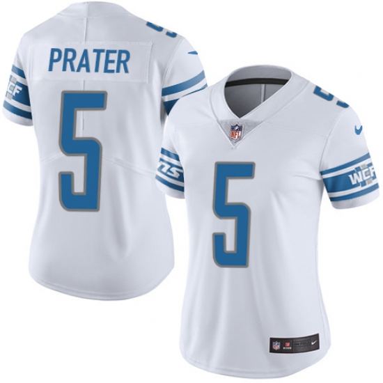 Women's Nike Detroit Lions 5 Matt Prater Limited White Vapor Untouchable NFL Jersey