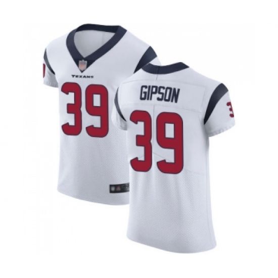 Men's Houston Texans 39 Tashaun Gipson White Vapor Untouchable Elite Player Football Jersey