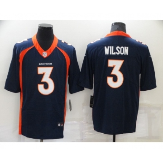 Youth Denver Broncos 3 Russell Wilson Navy Vapor Untouchable Limited Stitched Jersey