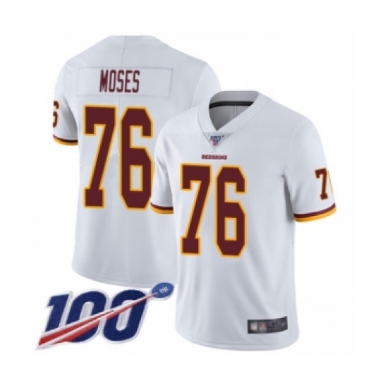 Youth Washington Redskins 76 Morgan Moses White Vapor Untouchable Limited Player 100th Season Football Jersey