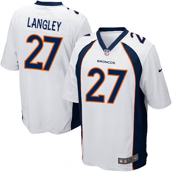 Men's Nike Denver Broncos 27 Brendan Langley Game White NFL Jersey