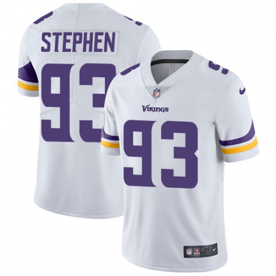 Men's Nike Minnesota Vikings 93 Shamar Stephen White Vapor Untouchable Limited Player NFL Jersey