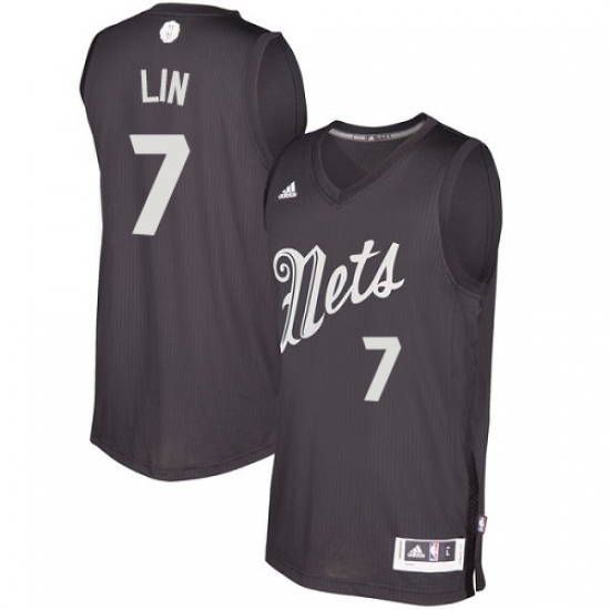 Men's Adidas Brooklyn Nets 7 Jeremy Lin Swingman Black 2016-2017 Christmas Day NBA Jersey