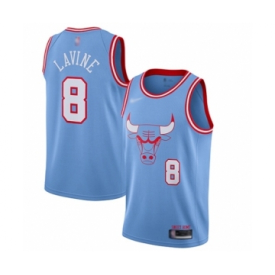 Youth Chicago Bulls 8 Zach LaVine Swingman Blue Basketball Jersey - 2019 20 City Edition