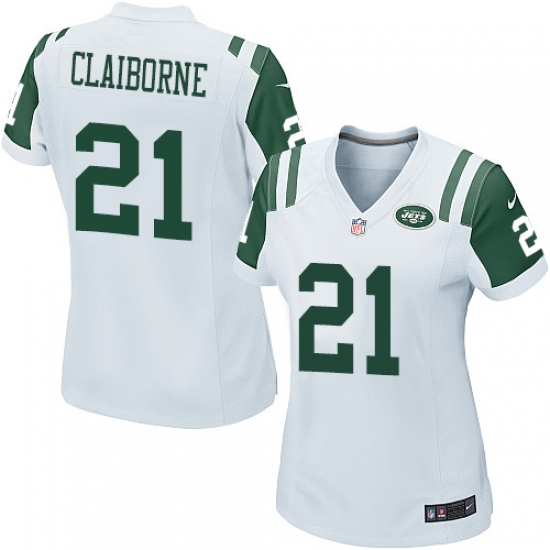 Women's Nike New York Jets 21 Morris Claiborne Game White NFL Jersey