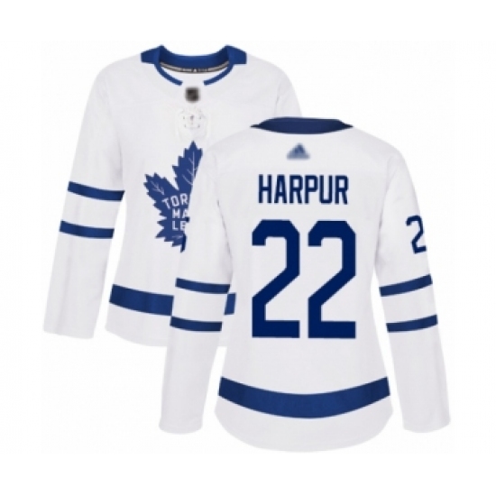 Women's Toronto Maple Leafs 22 Ben Harpur Authentic White Away Hockey Jersey