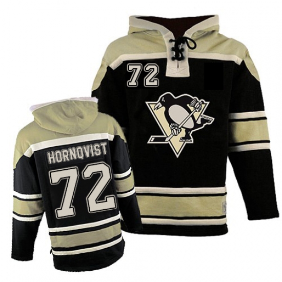 Men's Old Time Hockey Pittsburgh Penguins 72 Patric Hornqvist Authentic Black Sawyer Hooded Sweatshirt NHL Jersey