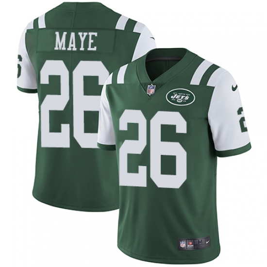 Men's Nike New York Jets 26 Marcus Maye Green Team Color Vapor Untouchable Limited Player NFL Jersey
