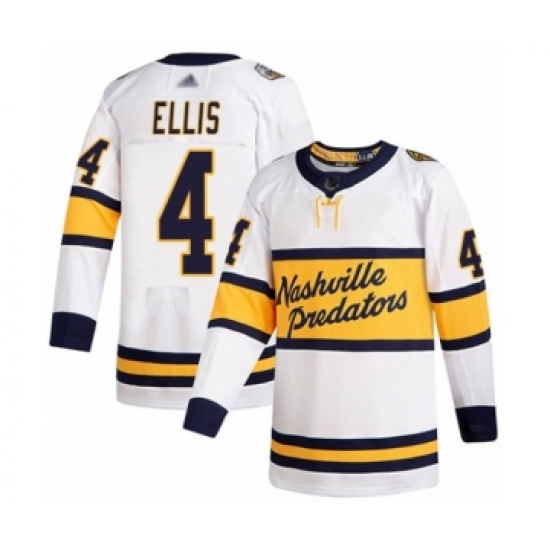 Youth Nashville Predators 4 Ryan Ellis Authentic White 2020 Winter Classic Hockey Jersey