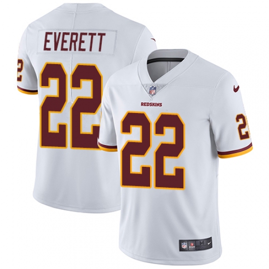 Men's Nike Washington Redskins 22 Deshazor Everett White Vapor Untouchable Limited Player NFL Jersey