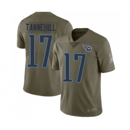 Men's Tennessee Titans 17 Ryan Tannehill Limited Olive 2017 Salute to Service Football Jersey