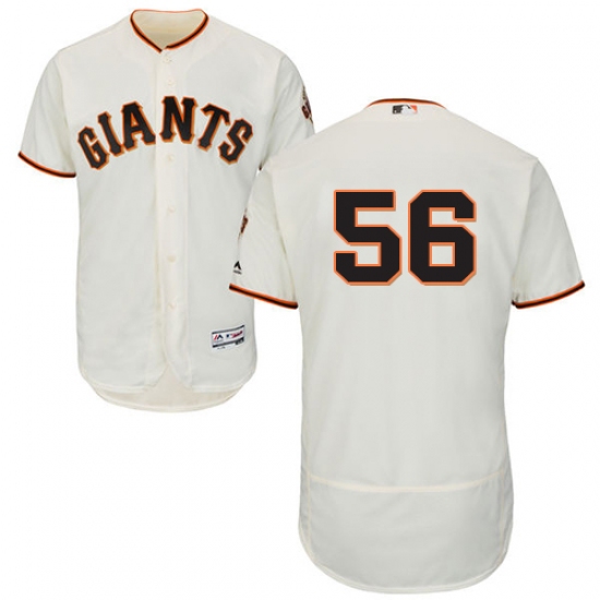 Men's Majestic San Francisco Giants 56 Tony Watson Cream Home Flex Base Authentic Collection MLB Jersey