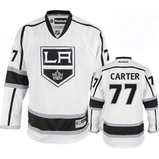 Men's Reebok Los Angeles Kings 77 Jeff Carter Authentic White Away NHL Jersey