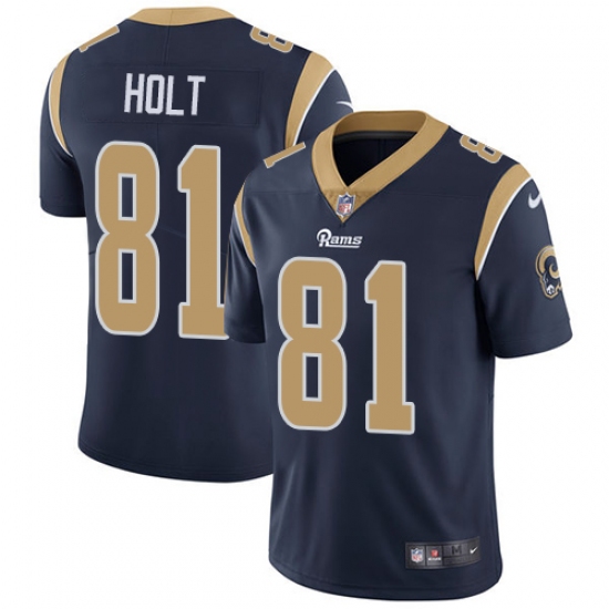 Men's Nike Los Angeles Rams 81 Torry Holt Navy Blue Team Color Vapor Untouchable Limited Player NFL Jersey