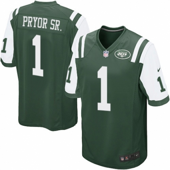 Men's Nike New York Jets 1 Terrelle Pryor Sr. Game Green Team Color NFL Jersey