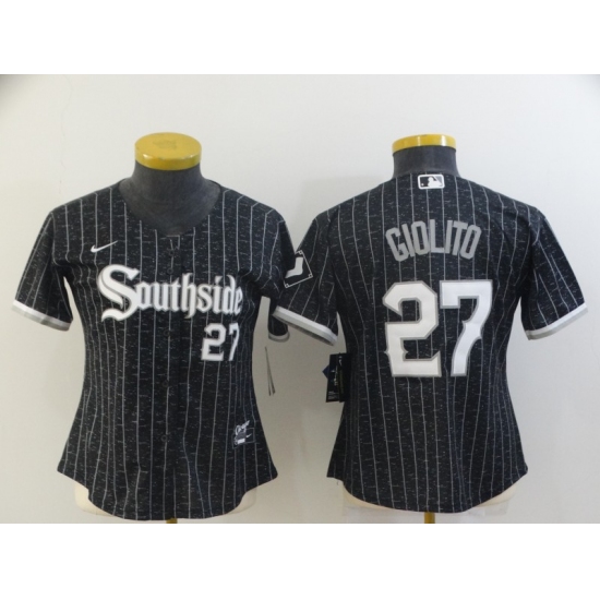 Women's Nike Chicago White Sox 27 Lucas Giolito Black City Player Jersey