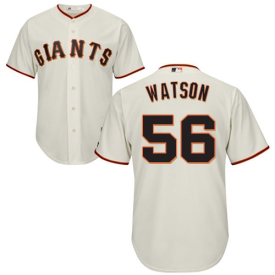 Men's Majestic San Francisco Giants 56 Tony Watson Replica Cream Home Cool Base MLB Jersey