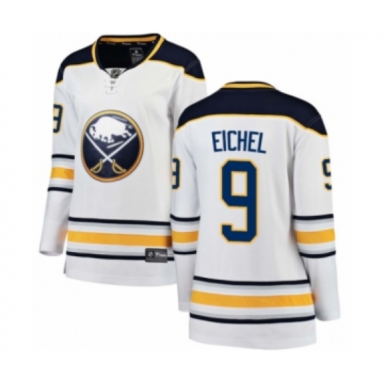 Women's Buffalo Sabres 9 Jack Eichel Fanatics Branded White Away Breakaway NHL Jersey