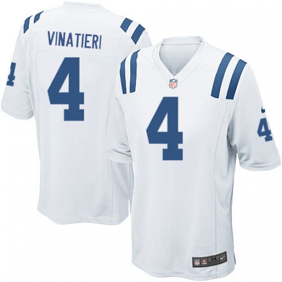 Men's Nike Indianapolis Colts 4 Adam Vinatieri Game White NFL Jersey