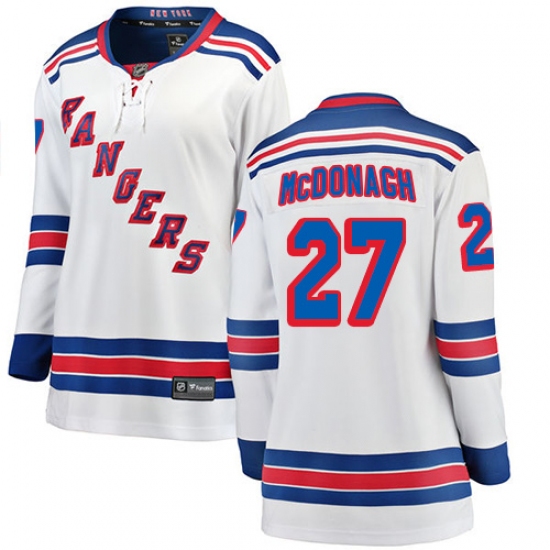 Women's New York Rangers 27 Ryan McDonagh Fanatics Branded White Away Breakaway NHL Jersey