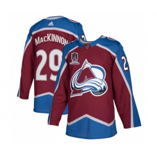 Men's Colorado Avalanche 29 Nathan MacKinnon 2022 Stanley Cup Champions Patch Stitched Jersey