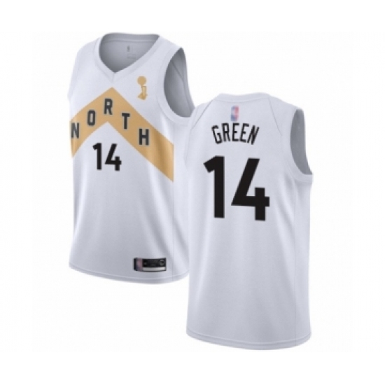 Youth Toronto Raptors 14 Danny Green Swingman White 2019 Basketball Finals Champions Jersey - City Edition