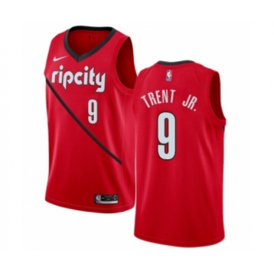 Men's Nike Portland Trail Blazers 9 Gary Trent Jr. Red Swingman Jersey - Earned Edition