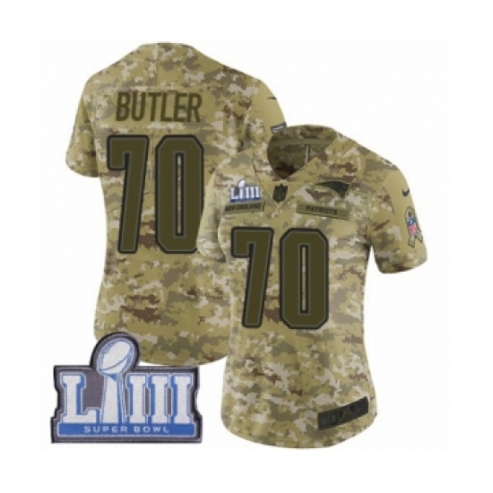 Women's Nike New England Patriots 70 Adam Butler Limited Camo 2018 Salute to Service Super Bowl LIII Bound NFL Jersey