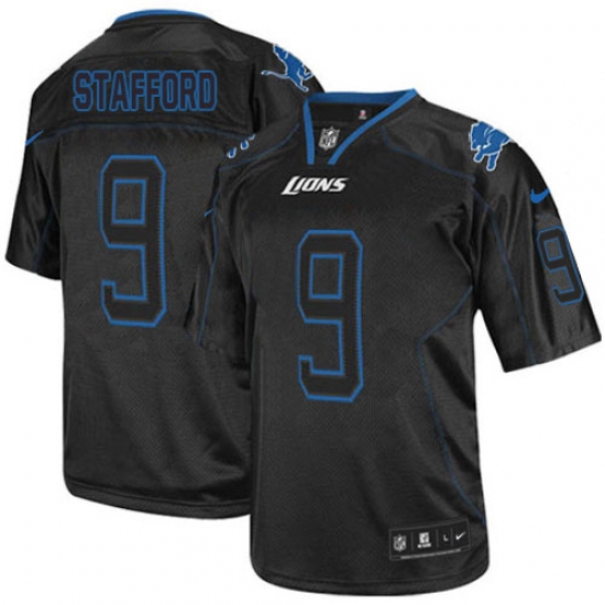 Men's Nike Detroit Lions 9 Matthew Stafford Elite Lights Out Black NFL Jersey