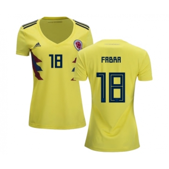 Women's Colombia 18 Fabra Home Soccer Country Jersey