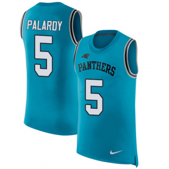 Men's Nike Carolina Panthers 5 Michael Palardy Blue Rush Player Name & Number Tank Top NFL Jersey