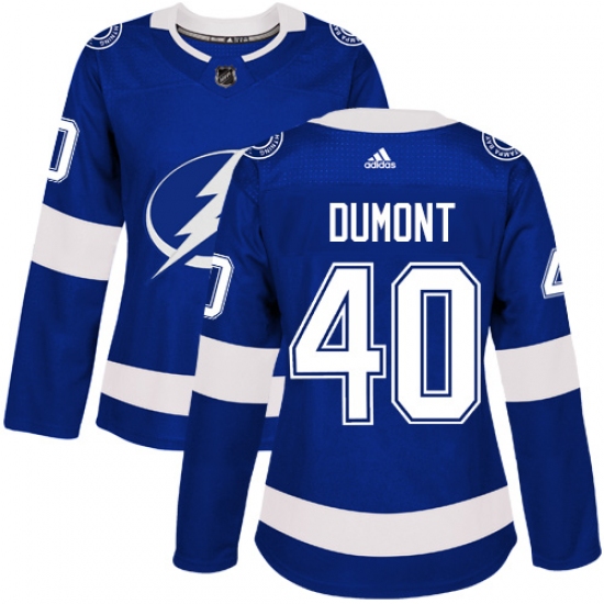 Women's Adidas Tampa Bay Lightning 40 Gabriel Dumont Authentic Royal Blue Home NHL Jersey