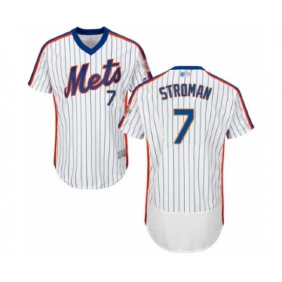 Men's New York Mets 7 Marcus Stroman White Alternate Flex Base Authentic Collection Baseball Jersey