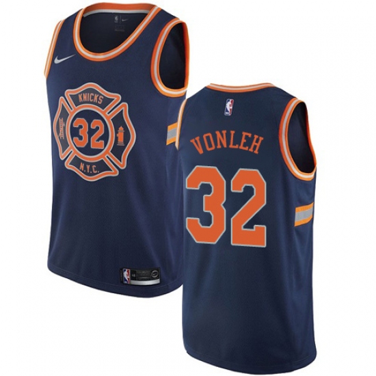 Men's Nike New York Knicks 32 Noah Vonleh Swingman Navy Blue NBA Jersey - City Edition