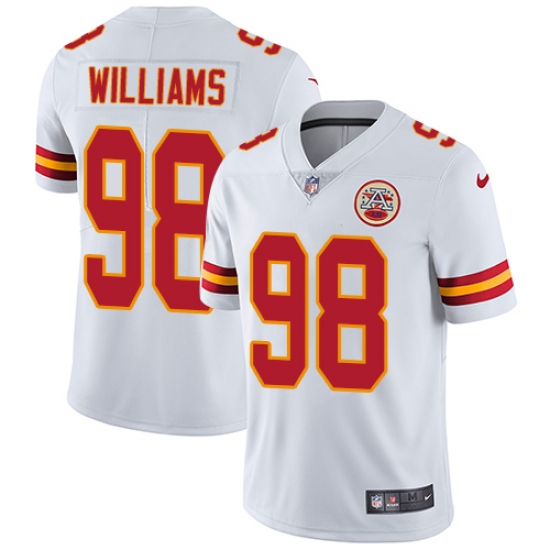 Youth Nike Kansas City Chiefs 98 Xavier Williams White Vapor Untouchable Limited Player NFL Jersey